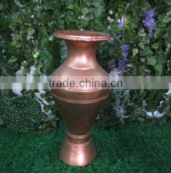 Fiberglass bronze color vase