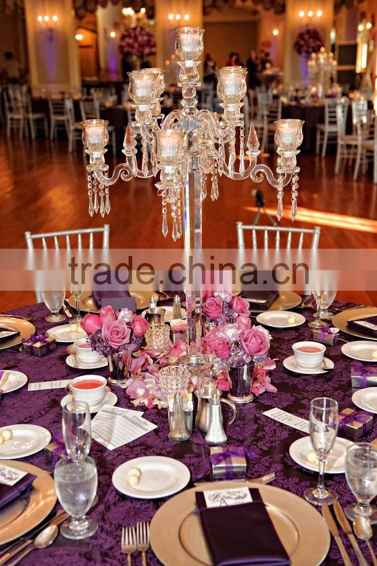 Nice tall pillar candle holders set as wedding centerpieces