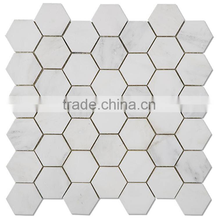 MM-CV248 High quality contemporary natural stone hexagon white carrara marble mosaics