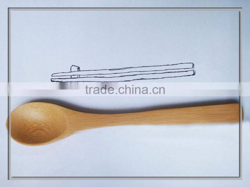 Outdoor picnic portable wooden bamboo spoon,hotel or dining room disposable spoon