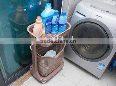 plastic 1 or 3 layers laundry basket/shelves with wheels