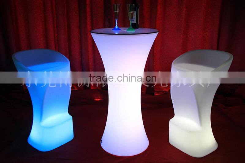 Colorful plastic rotational led chair/led bar chair/club cocktail table