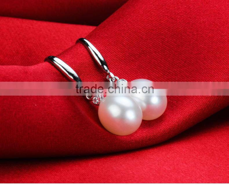 wholesale 10-11 mm white freshwater pearl necklace and earring sets