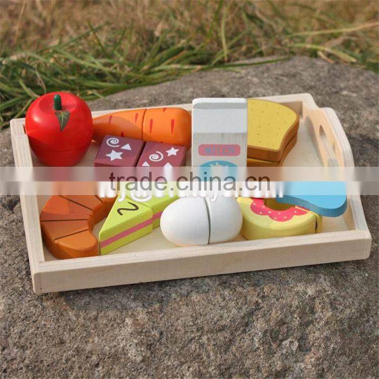 New design preschool food set toys wooden kids play food W10B184