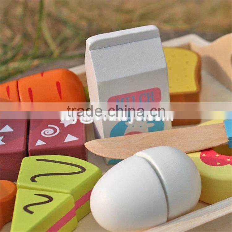 New design preschool food set toys wooden kids play food W10B184