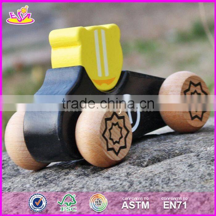2017 New design tiger shape kids toy wooden cars W04A334