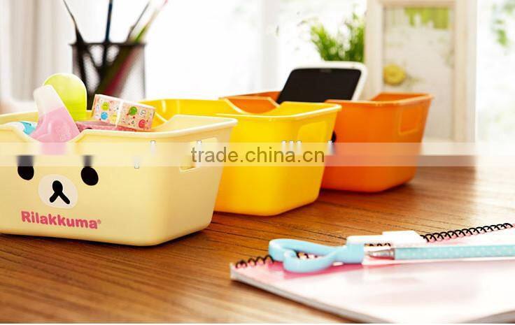 Wholesale cartoon colorful 2 piece plastic storage box/plastic storage box/cartoon plastic storage box