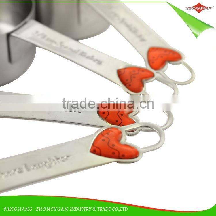ZY-L1031 New fashion solid sturdy 4pcs kitchen stainless steel measuring cup set