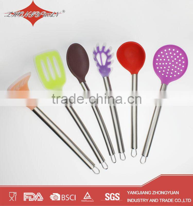 Cooking tools silicone kitchen utensils with stainless steel handle