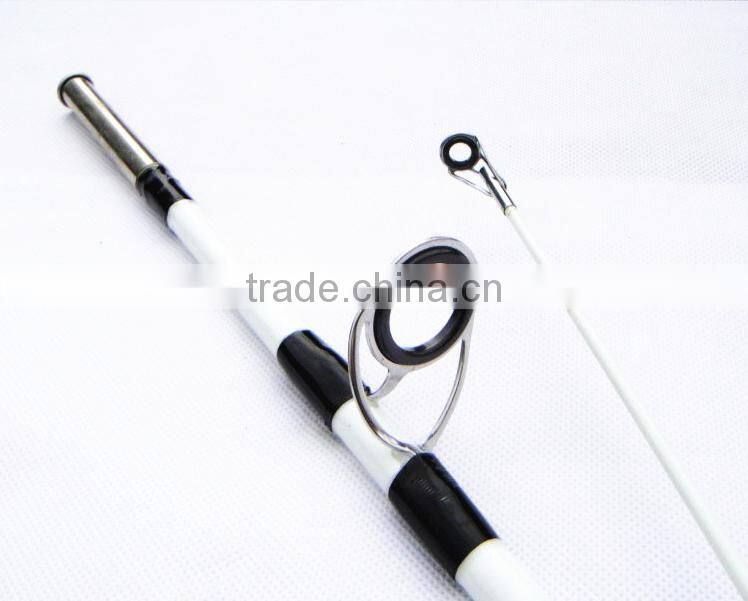 White Color 2-Section Fiberglass Spinning Fishing Rod