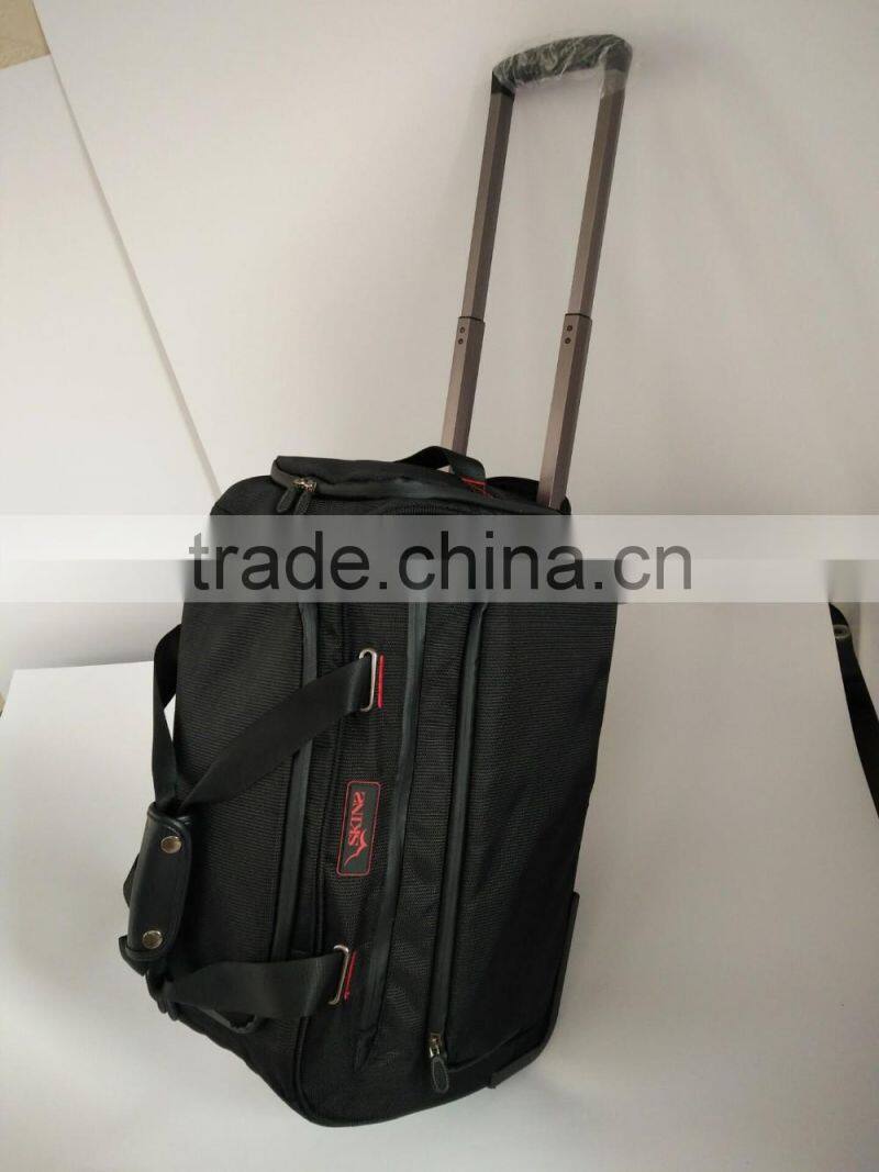 Ployester Nylon Leather Boston Bag with Wheel