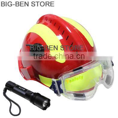 Red With Yellow reflective industrial safety helmet
