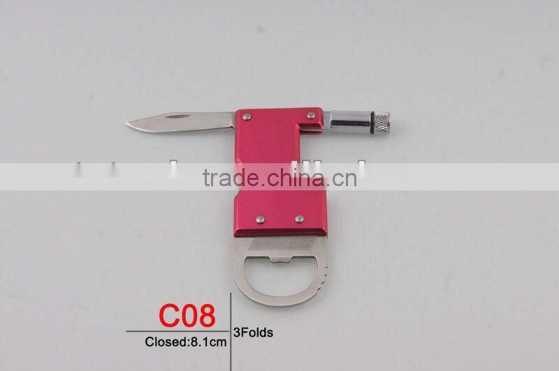 2014 New design pocket multi function wine bottle opener (C08)