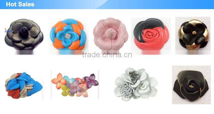 ST2420 shinning leather flower with Sequin lace genuine leather flowers for shoes decoration