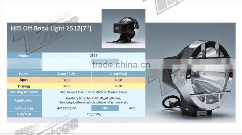 55w 75w 7" inch eep wrangler Jk accessories hid xenon working light hid driving light