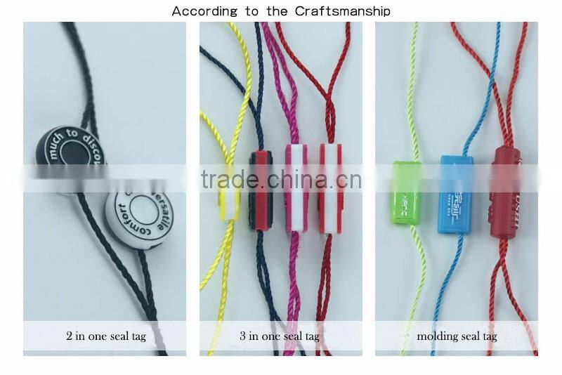 Transparent Garment String Seal Tag For Garment Hangtag