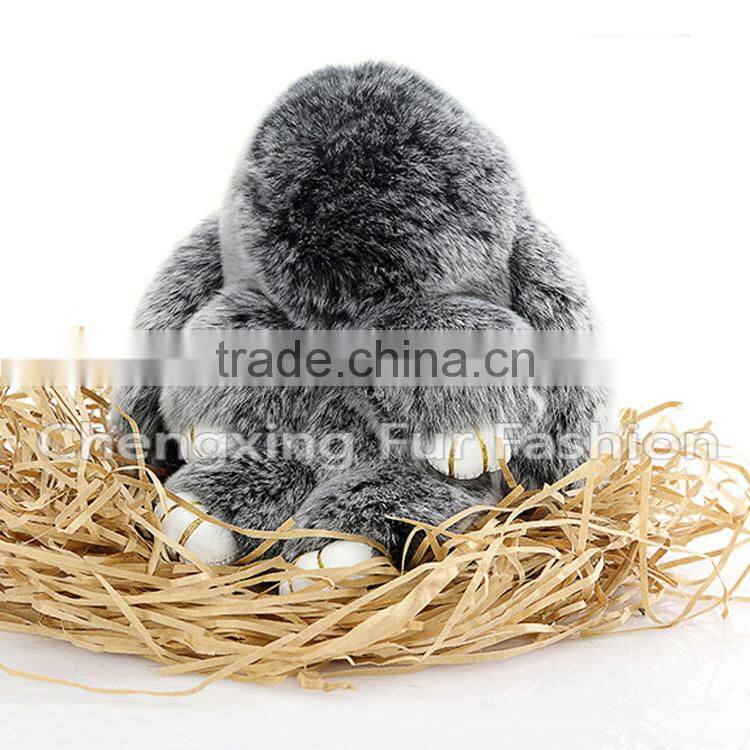 CX-R-10 Lastest Design Hot Fashion Cheap Custom Rex Rabbit Fur Keychain
