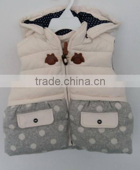 baby girl white grey color cotton ski coat