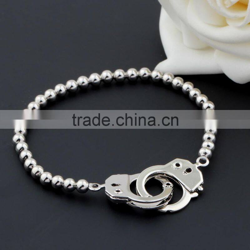 Diy woven key lock charms bracelet red cord braided handcuffs bracelet cheap couple bracelets for 2016 promotional items