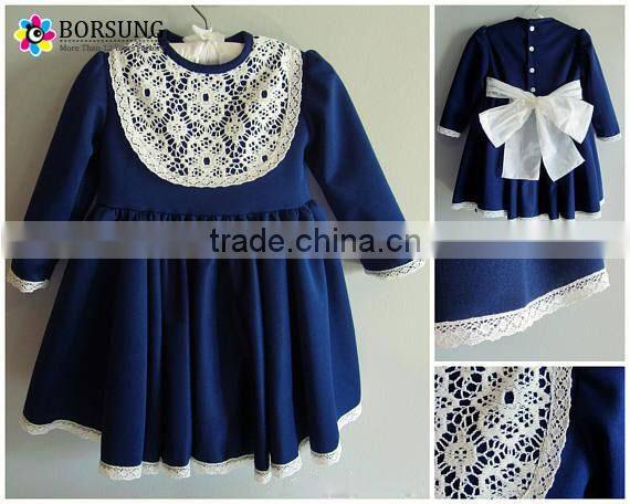 2017 new design girls party dresses children clothes made by 100% cotton dress