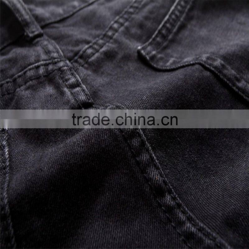 Fashion new men's brand men's jeans black jeans hole personality male personality pants