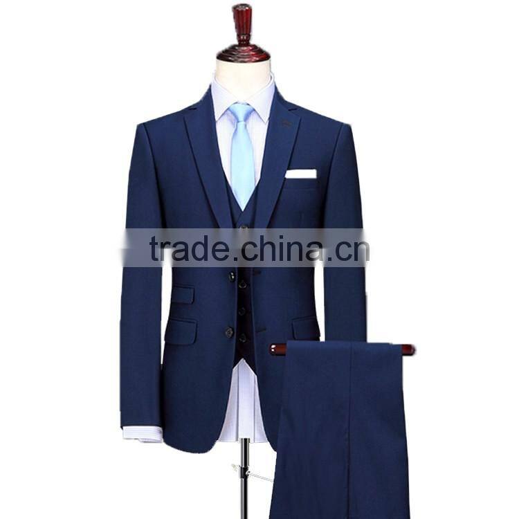 Custom Made Latest Design Basic Standard 2 Button 3 Piece Coat Pant Men Suit