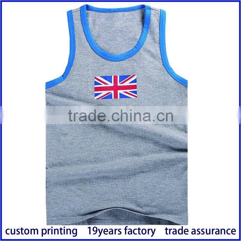 OEM Cotton/CVC/TC wholesale men fitness tank tops in bulk
