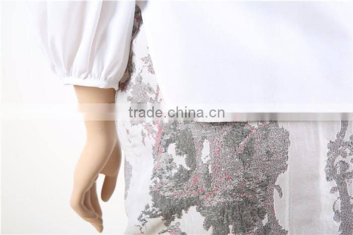 round collar elegant long sleeve white women waist length blouse designs