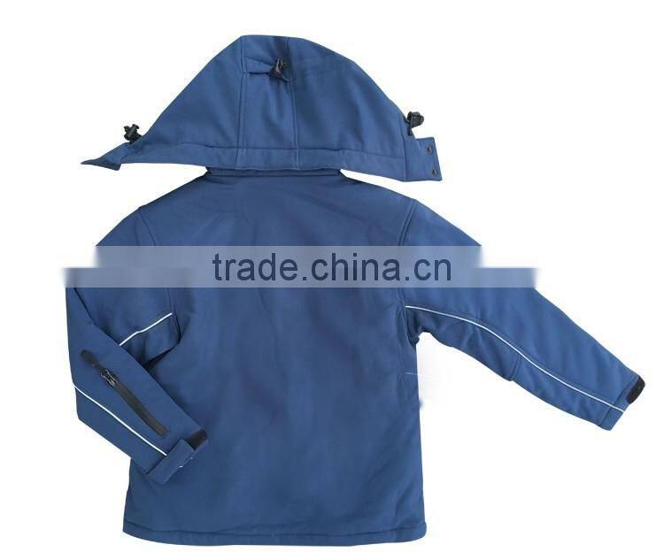 Good quality quilted softshell jacket kids jacket with removable hat