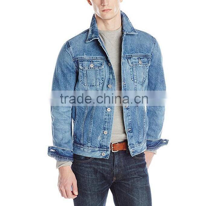 2017 Hot sale jean jacket wholesale denim jackets plain denim jacket for men