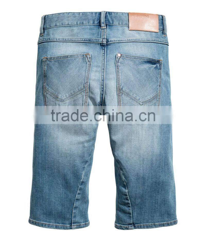 2017 new Summer Children Blue washed boys Tapered Knee-length Denim cargo Shorts