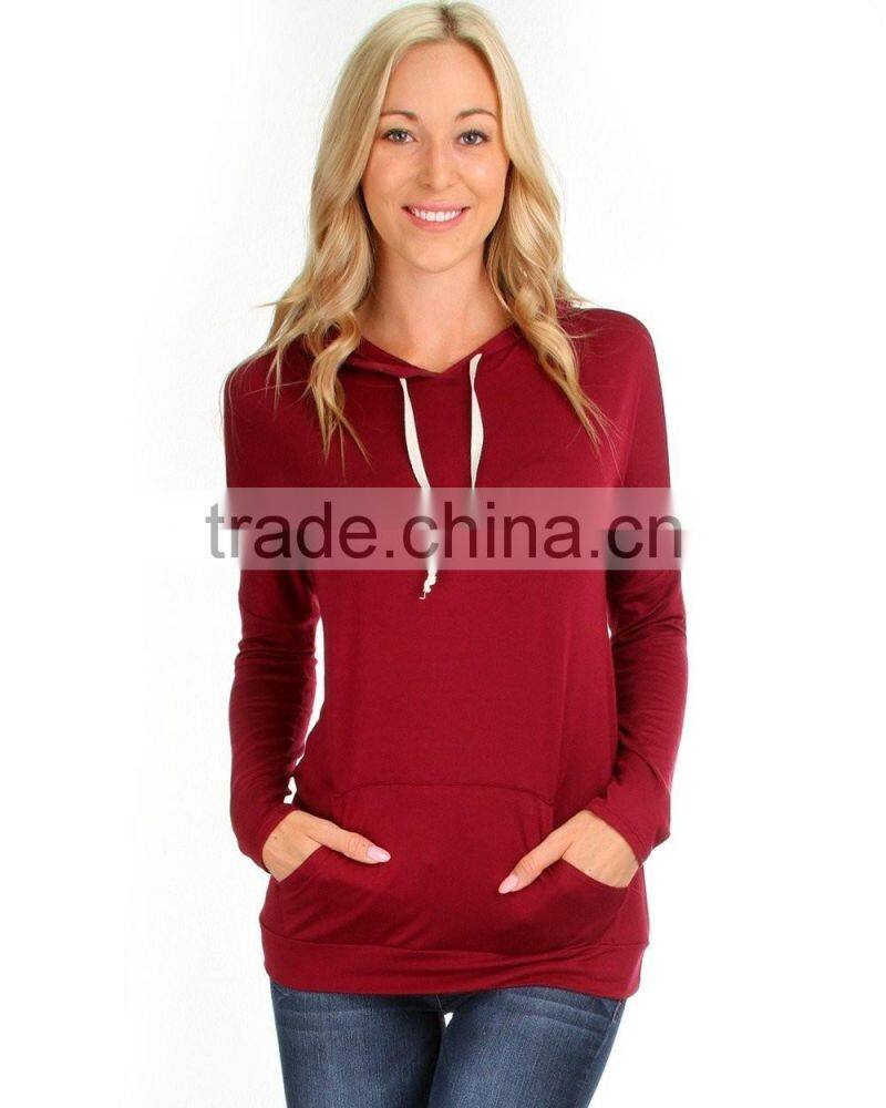 Made in China Ladies Thin/lightweight Drawstring Hoodies