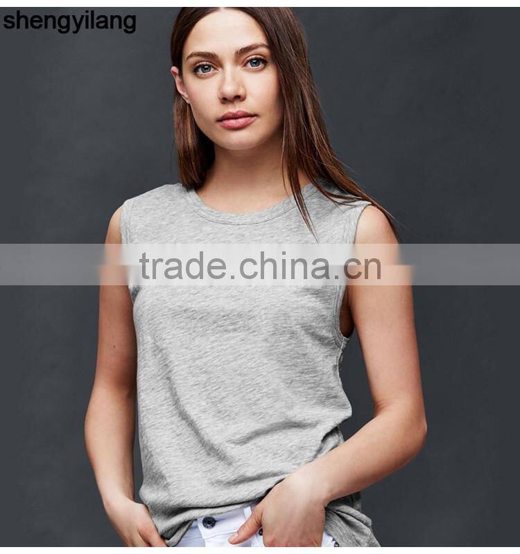 Custom 100% cotton vest women plain tank top wholesale in guangzhou