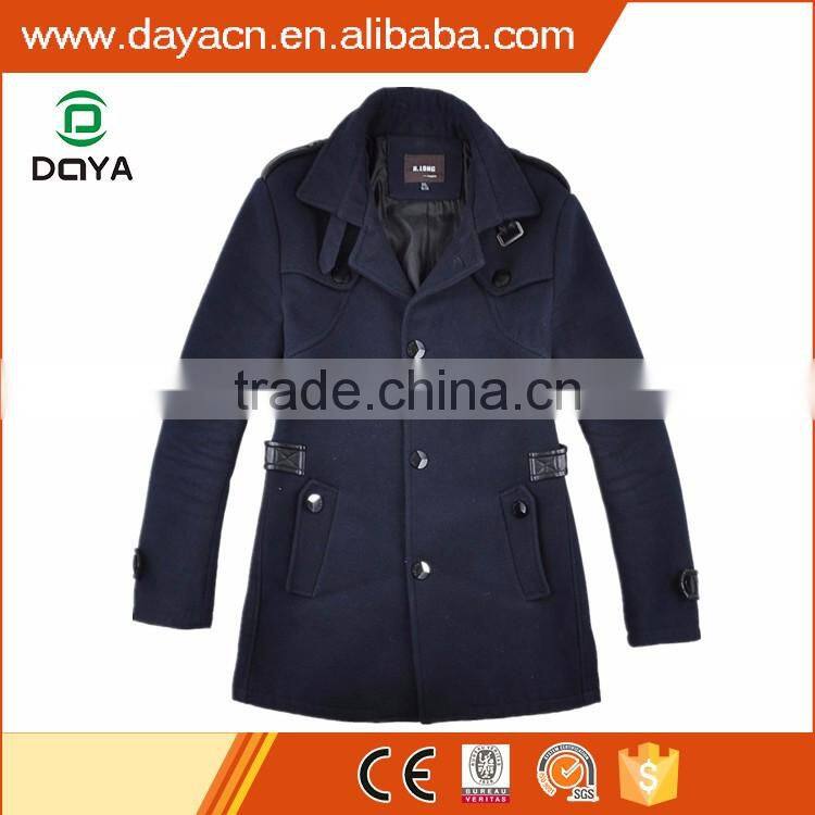 Custom hot sale women's fashion plain worsted coat