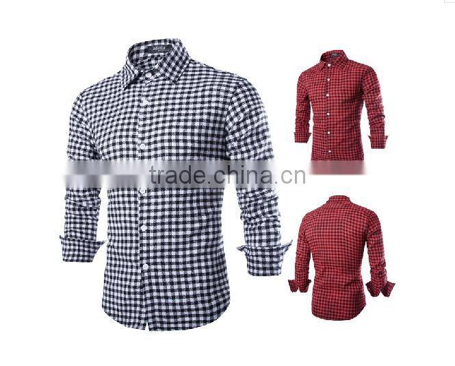 2015 Alibaba hottest sale plaid pattern long sleeve indian fashion shirt for men