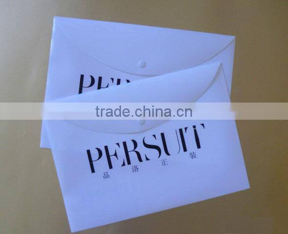 plastic wallet file folder with button