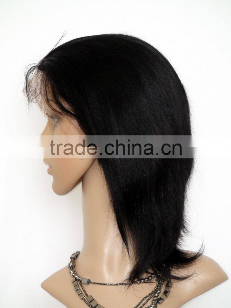 Top Quality yaki Lace front brazilian human hair wig