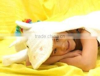 Kid's 100% cotton hooded towel printed design velour