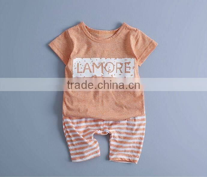 Summer Fashion Kids Clothing Baby 2pcs Short Sleeve T Shirt + Pants Suits Wholesale Kids Boy Shirt