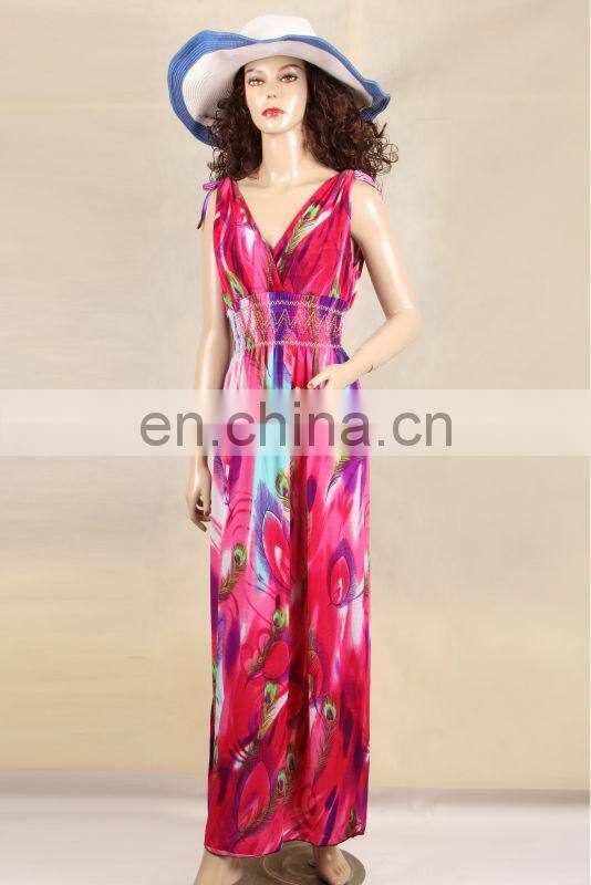 Fashionable girl's hippie beach long dress