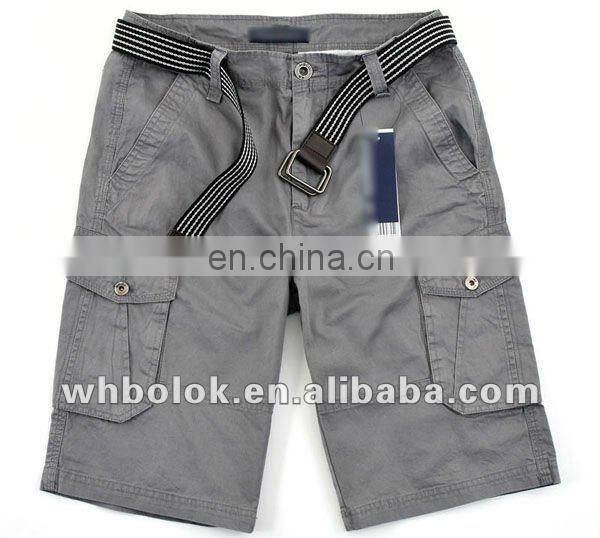 Customized Mens short cargo pants with muli pockets cotton twill pants for men