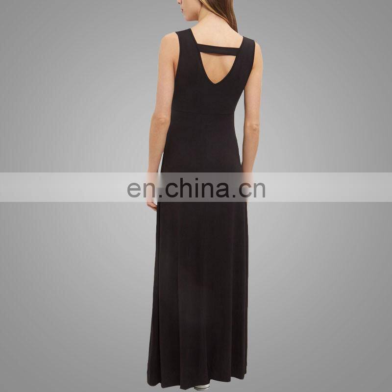 Black bar back maternity maxi dress sleeveless elegant maternity dress