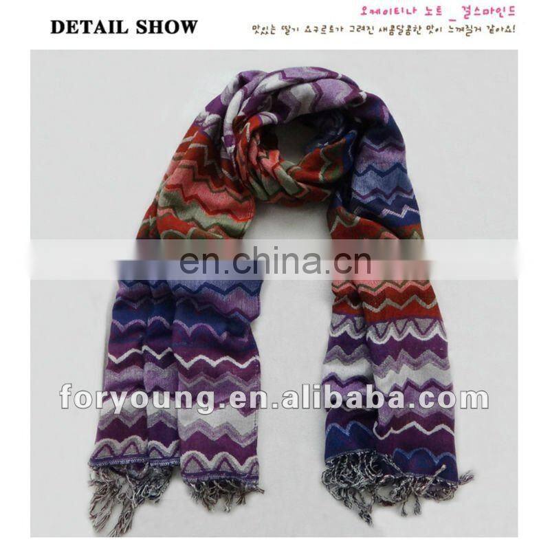 zigzag designs pashmina cotton shawl