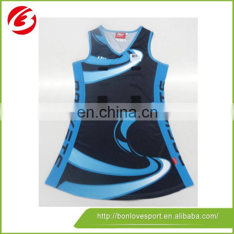 2015 Italy ink sublimation print netball jerseys