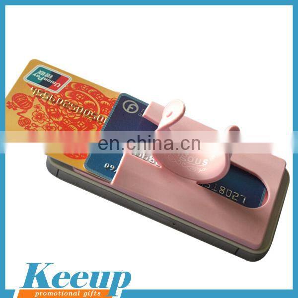 New Design 3M Adhesive Silicone Smart Card Pocket With Stand