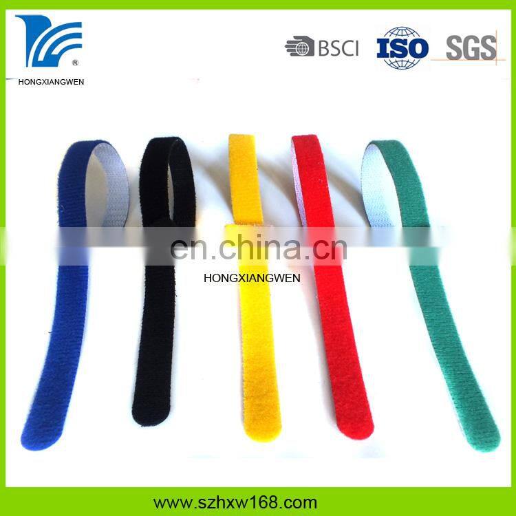 Loop and hook magic cable tie strap with buckle 	nylon hook and loop cable tie