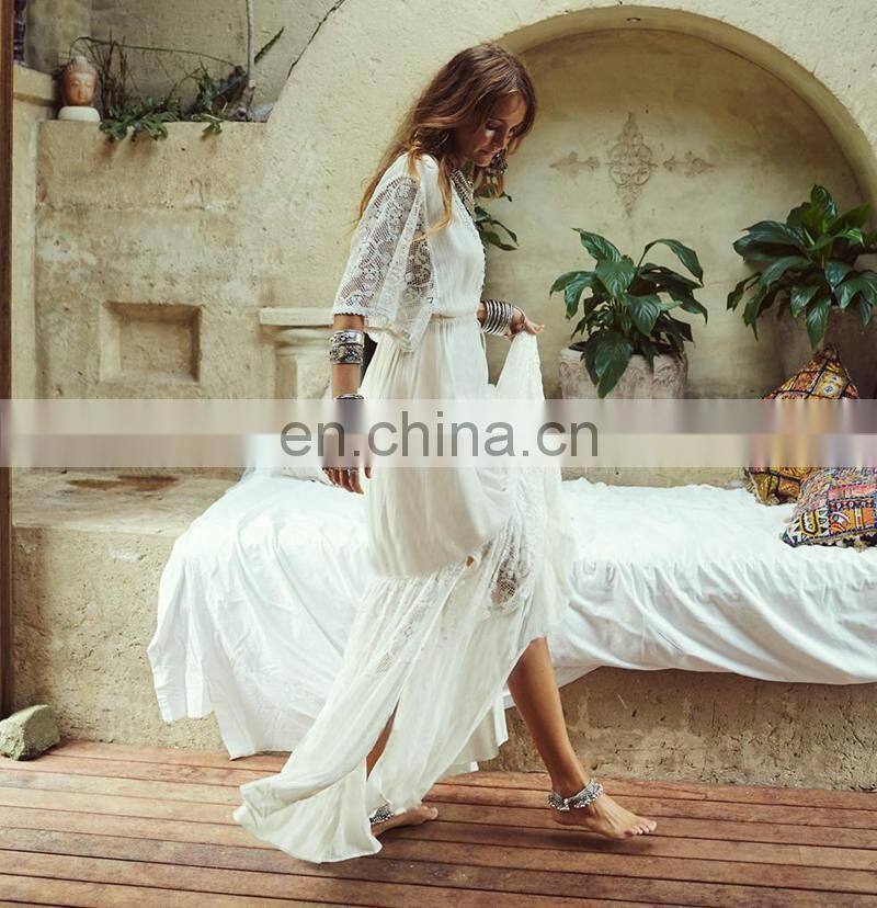 New Long Beach Dress Cotton Lace Beach Cover up Pareos de Playa Mujer Bikini cover up Saida de Praia Swimsuit Cover up
