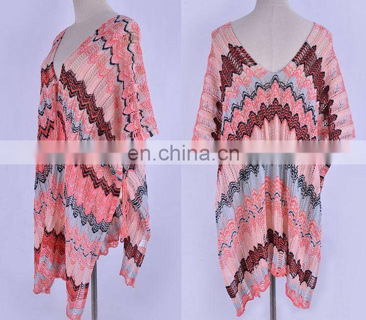 Plus size Knitted Tunic for Beach Bikini Cover up Vestido Playa Beach Cover up Sarong Women Dress Tassel Bathing suit cover ups