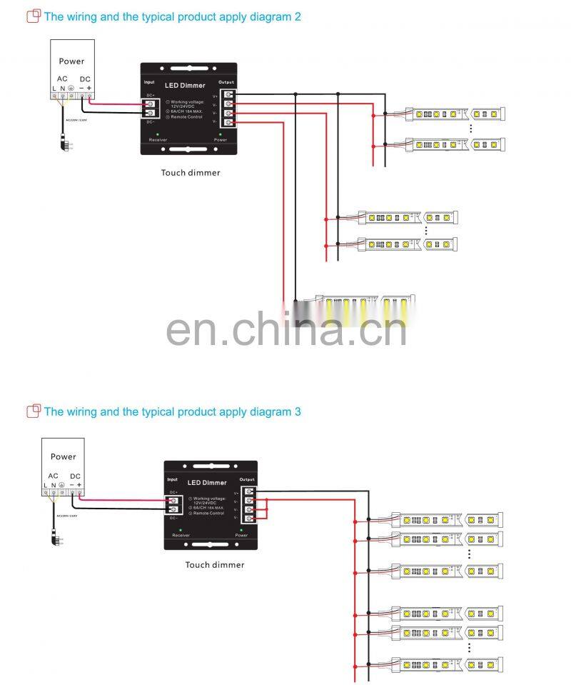 Good quality touchable 3ch wireless dimmable led controller with rf remote