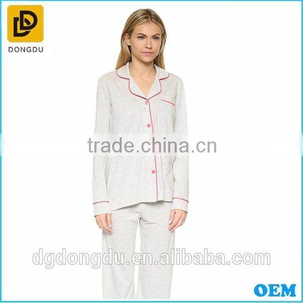 Hot Sales Organic Cotton Long Sleepwear 2016 New Arrival Pajamas